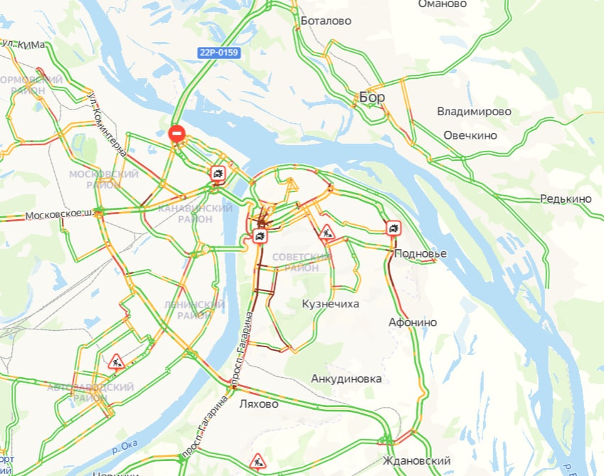 Восьмибалльные пробки сковали Нижний Новгород вечером 3 сентября - фото 1