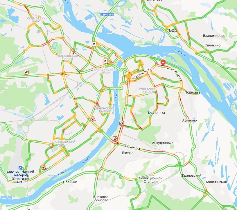 Огромные пробки сковали Нижний Новгород утром 12 февраля  - фото 1