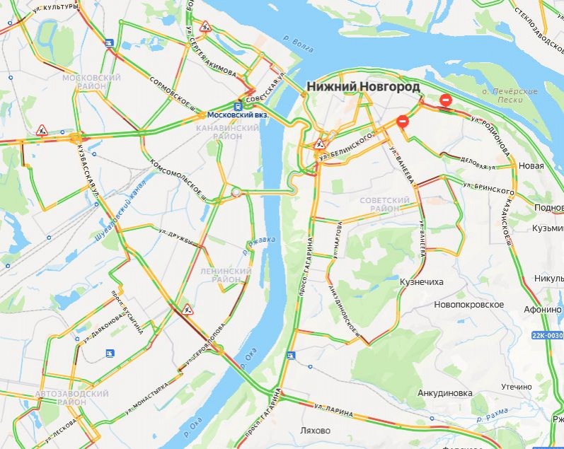 Огромные пробки сковали Нижний Новгород утром 22 января - фото 1